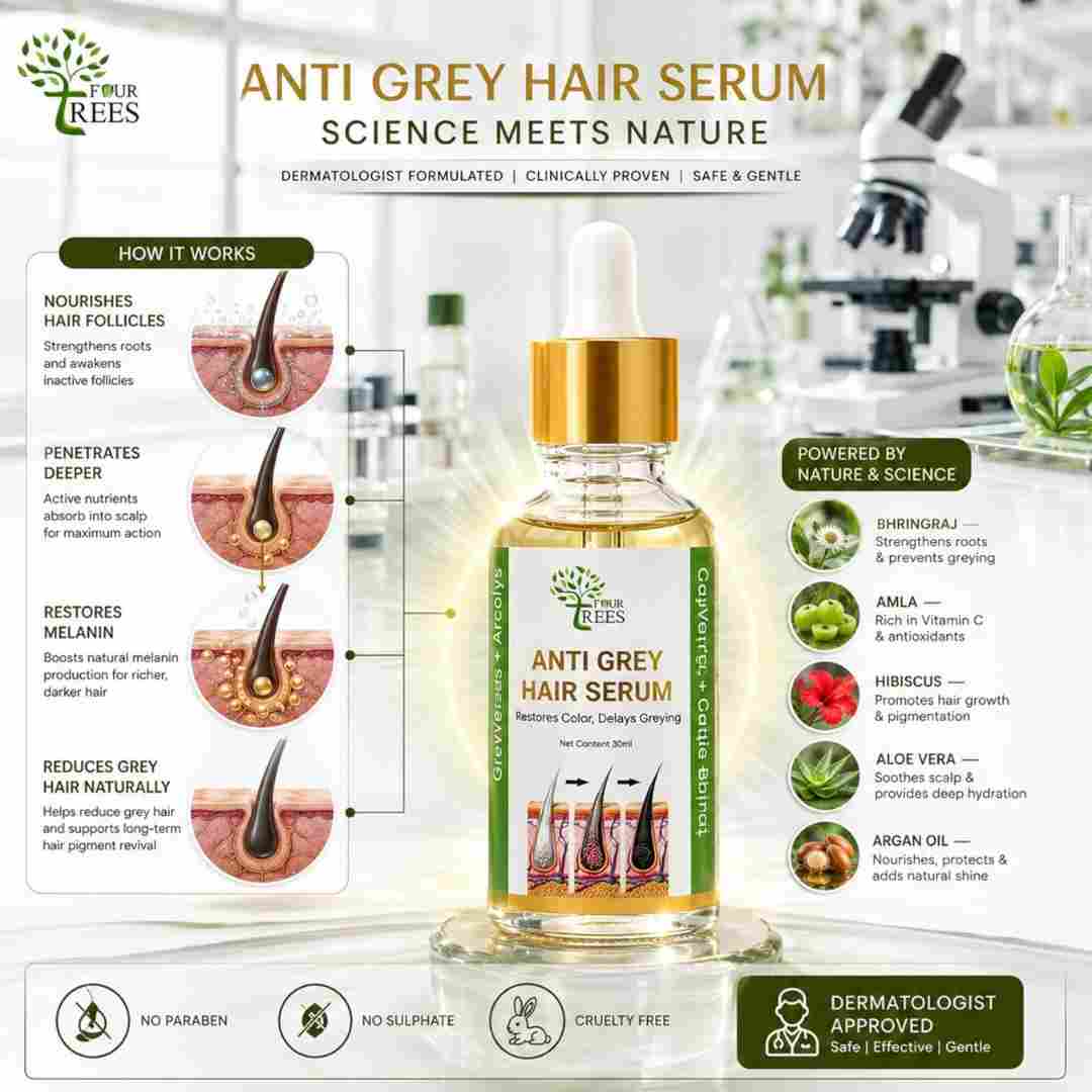 four trees anti grey hair serum